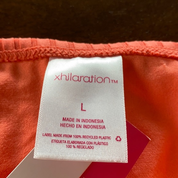 Ribbed Hipster Cheeky Bikini Bottom -Coral - Picture 7 of 8